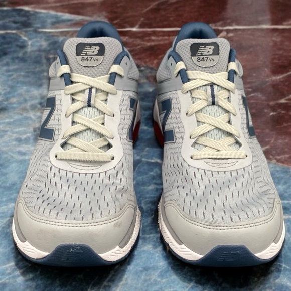 New Balance 847 v4 Walking Shoes Men’s 11.5 2E Wide Gray Navy Red Stability - Picture 3 of 11